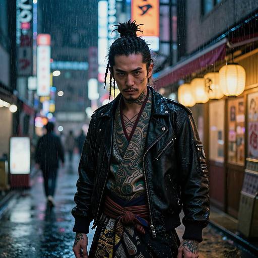 Cyberpunk Mystic in Neon Tokyo