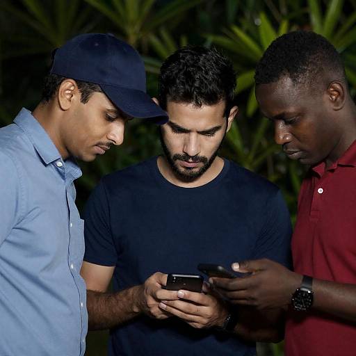 Nighttime Gathering of Three Friends