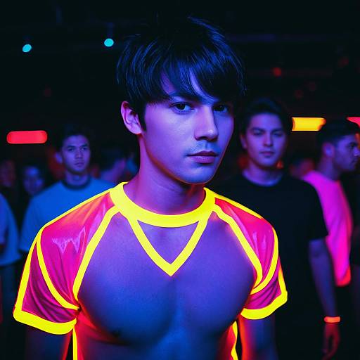 Neon Party Vibes: Male Solo Portrait