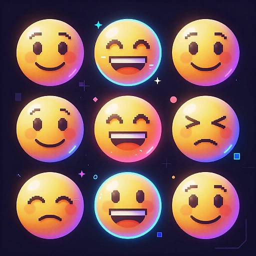 Futuristic Neon Cyberpunk Emojis