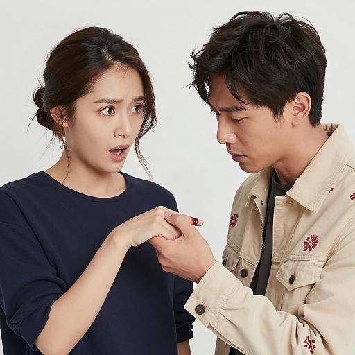 Curious Woman and Concerned Man Photograph