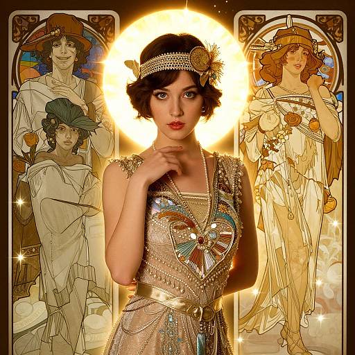 1920s Flapper with Glowing Halo