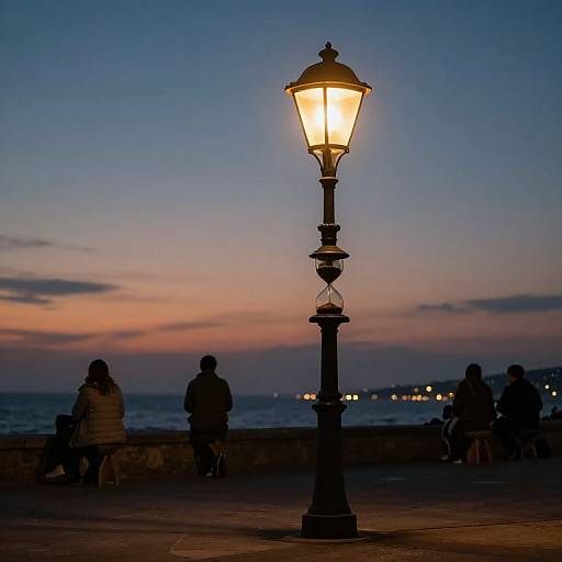 Hourglass Streetlamp at Twilight