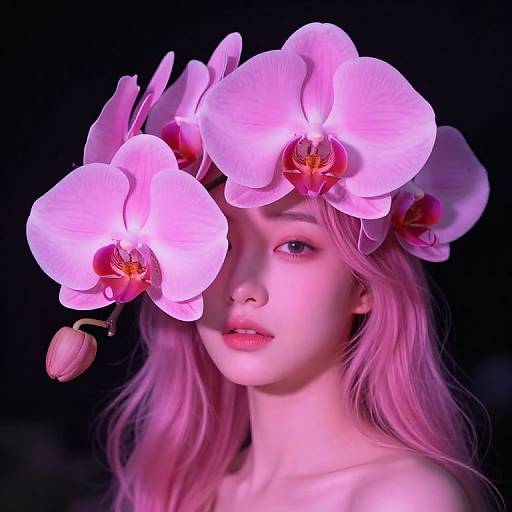 Neon Pink Orchids Radiant Crown