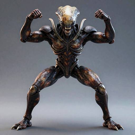 Insectoid Warrior Flexing in Power Stance