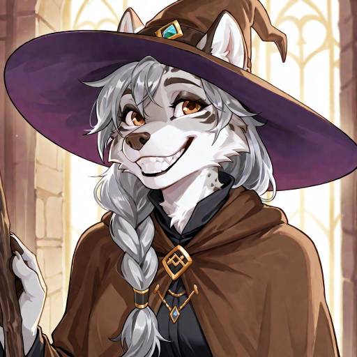Warm Studio Portrait of a Grinning Witch