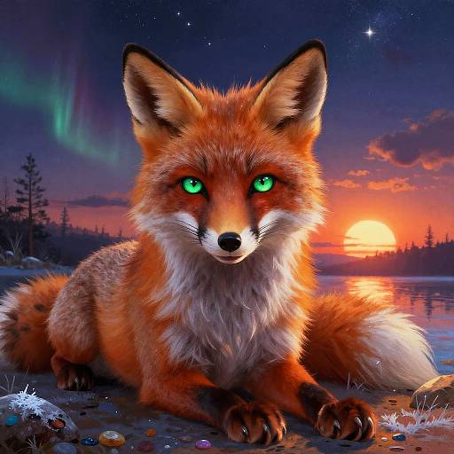 Epic Amber Fox Anime Portrait
