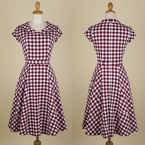 1950s Vintage Western Plaid Dress