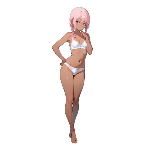Elegant Young Woman in White Lingerie Elegant Young Woman in White Lingerie
