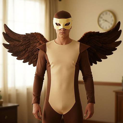 Man in Winged Costume with Mask