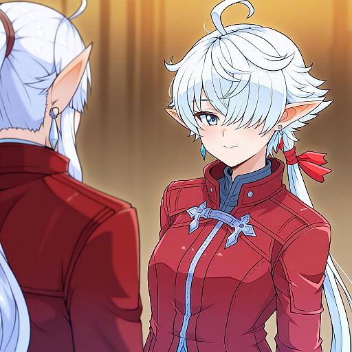 Illustration of Alisaie leveilleur, final fantasy in the style of Moral cacoethes