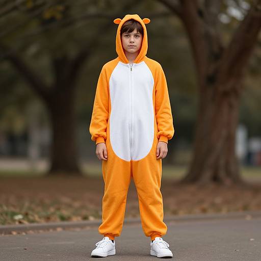 Boy in Halloween Onesie Costume