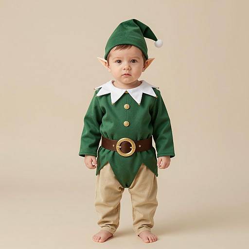 Charming Young Elf in Medieval Outfit