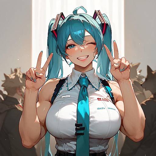 Muscular Female Anime Concert Star