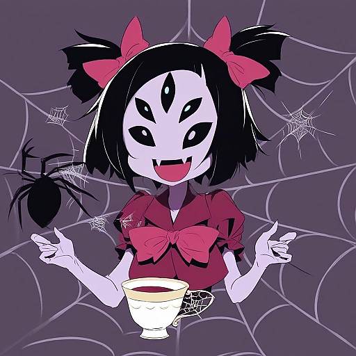 Illustration of Muffet, undertale in the style of Nilitsu