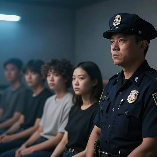 Mysterious Scene with Police Officer