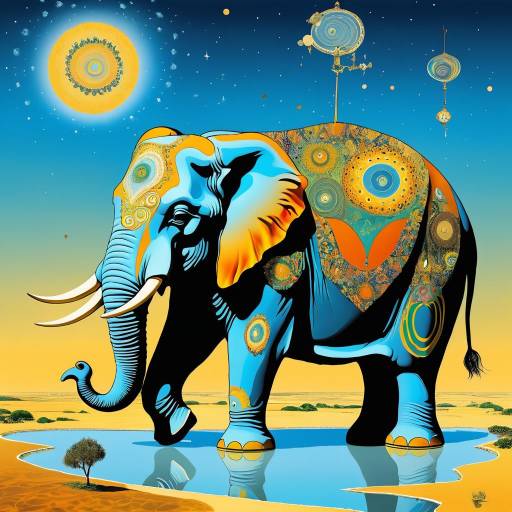 Surreal Elephant Art Inspired by Dali & Van Gogh