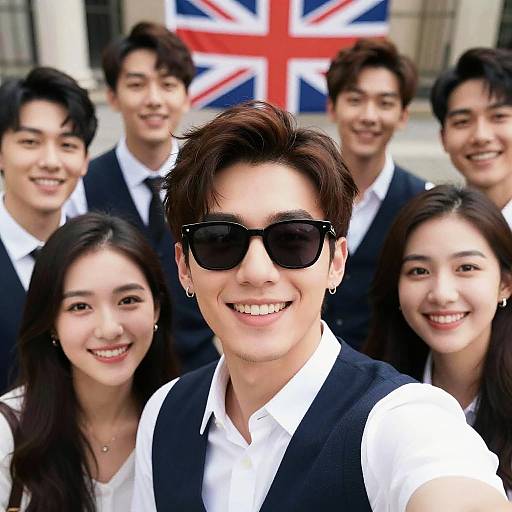 Union Jack Outdoor Mixed Group Selfie