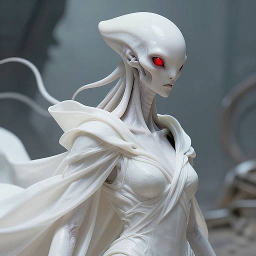 Hyper-Realistic Cyberpunk Alien Portrait