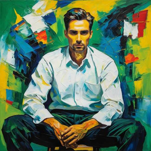 Expressionist Portrait of a Seated Man