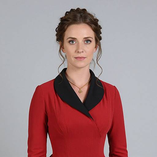 Victorian Woman in Red Dress