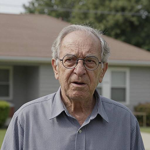 Elderly Man in Suburban Setting