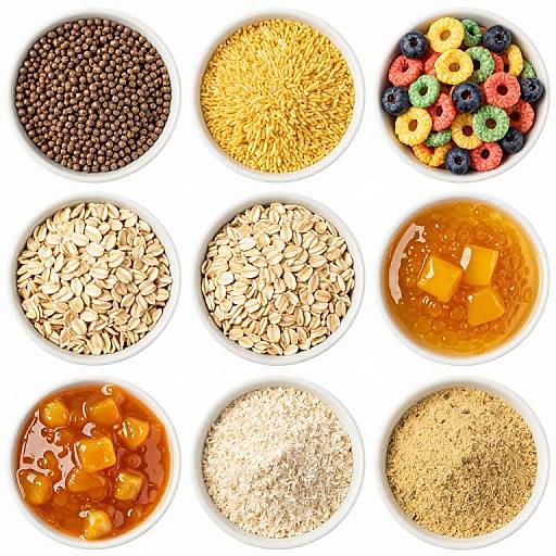 Nine Bowls of Oatmeal Ingredients