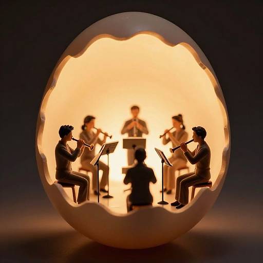 Miniature Orchestra in Glowing Eggshell