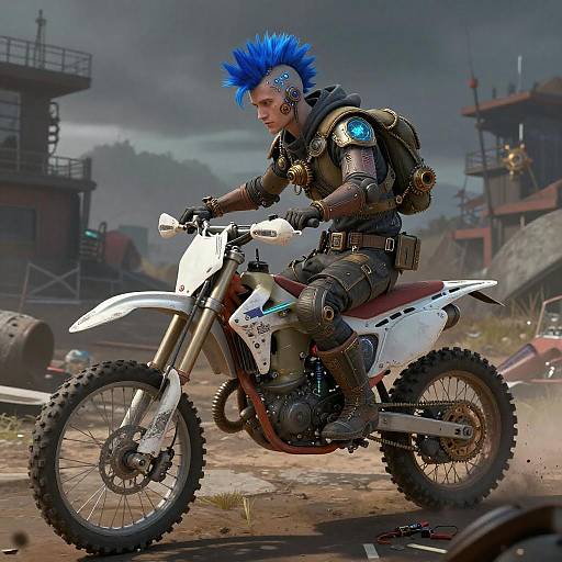 Neon Glow Post-Apocalyptic Rider