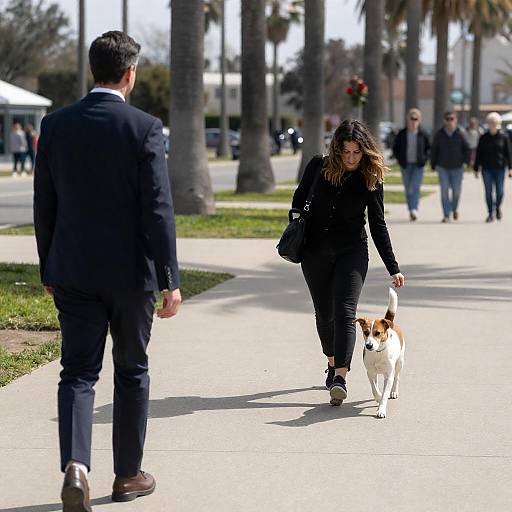 Sunny Park Encounter with Dog and People