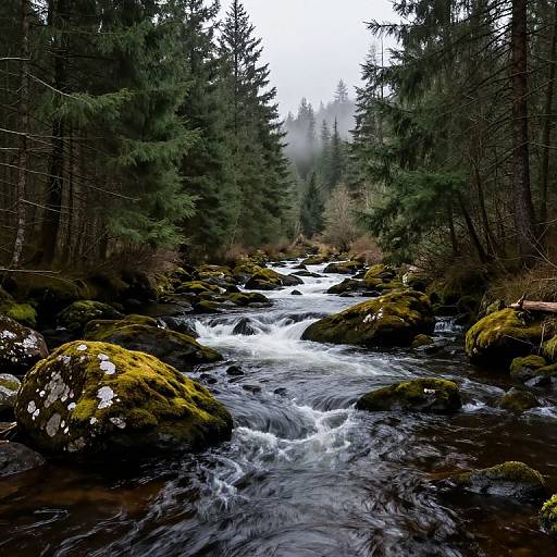 Misty Shimna River in Tollymore Forest
