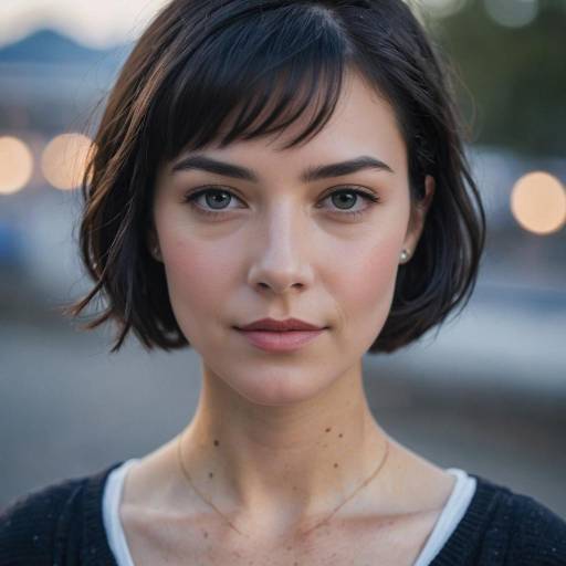 Young Woman with Short Hair Portrait