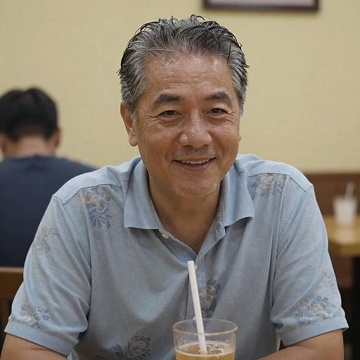 Cheerful Middle-Aged Man in Casual Setting
