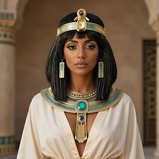 Dark-Skinned Woman in Egyptian Costume