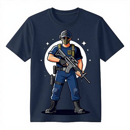 Jazz Age Warrior in Cartoon Style