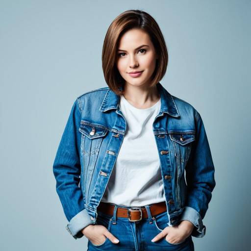 Young Woman in Denim Jacket and Jeans
