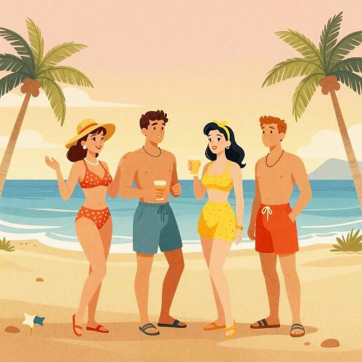 Retro 1950s Beach Party