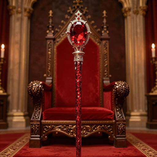 Royal Scepter with Blood Red Gem