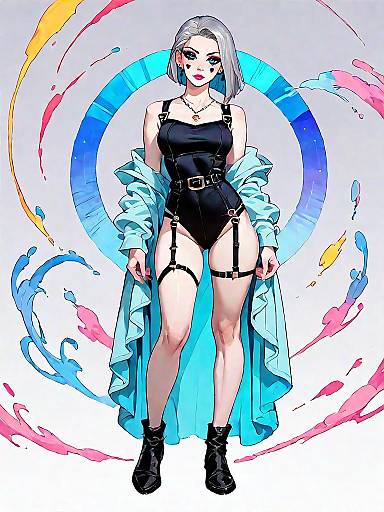 Minimalist Studio Full-Body Woman in Swimsuit