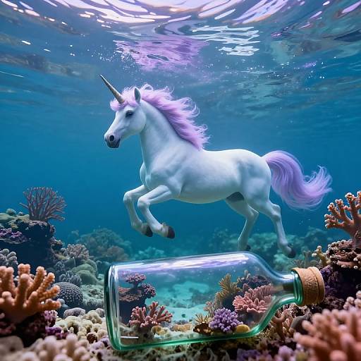 Surreal Underwater Unicorn Vision
