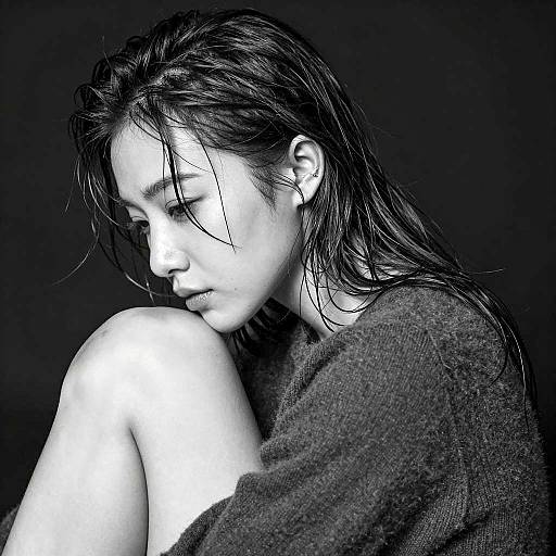 Moody Black and White Portrait