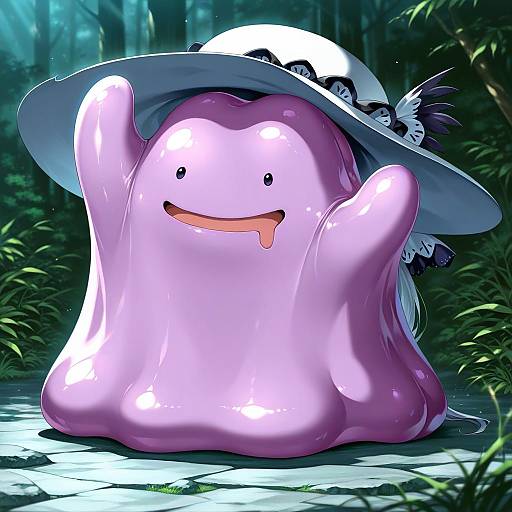 Illustration of Ditto, pokemon in the style of Saburou (hgmg)
