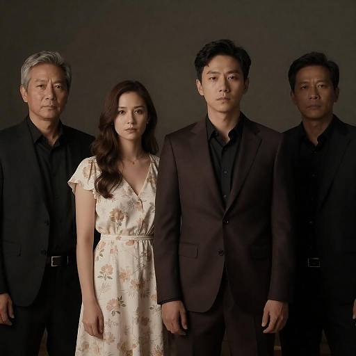 Dramatic Group Portrait in Dim Lighting