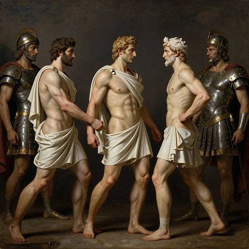 Greek Warriors Painting in David Style