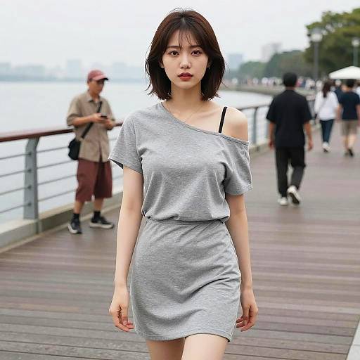 Petite Woman in Minimalist Street Style