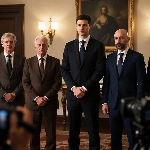 Men Gathered in a Dimly Lit Room