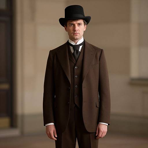 Victorian Man in Brown Suit