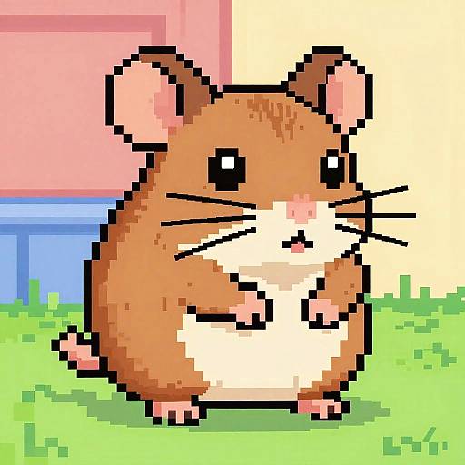 Charming Pixel Art Rat Character