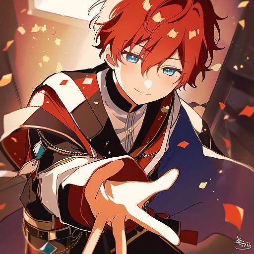 Illustration of Amagi hiiro, ensemble stars! in the style of Sofra