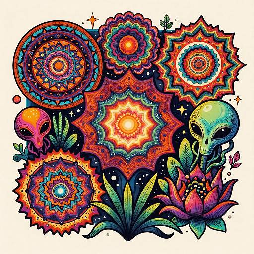 Psychedelic Hypnotic Mandala Tattoos